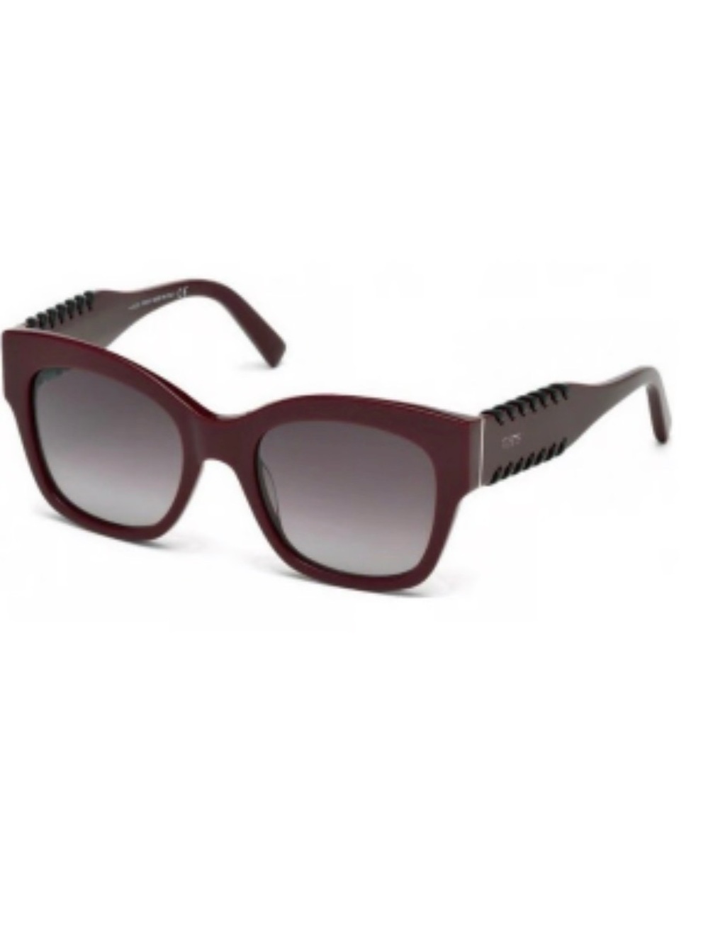 Tod's Oversized Square Sunglasses - Burgundy Frame with Gradient Lenses